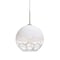 Besa Lighting Rocky Cord Pendant, White, Satin Nickel Finish, 1x9W LED 1JT-ROCKYWH-LED-SN - alternate 1